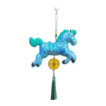 Horse Year Hanging Decoration Sachet Embroidery Cloth Decoration for Door Wall Car Ornament Blue Red Home Decor Festival Celebration