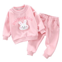 Conjunto de ropa infantil Bjutir para niños pequeños: suéter de manga larga con cuello redondo, top cálido de invierno con pantalones, color