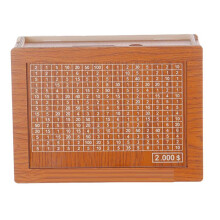 Money Saving Box, Wooden Cash Vault for Kids and Adults, Reusable Money Box with Countdown and Money Target, Challenge B