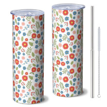 Gobelet isotherme fin de 590 ml avec couvercle et paille
