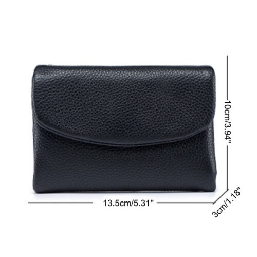 Bolsa feminina de couro com proteção RFID azul-escura 2