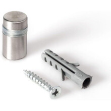 Stainless Steel Standoff 1/2" D x 1/2" L, Brushed Finish, for PVC/Glass/Acrylic, Wall Anchors & Screws, 48-Pc Pack