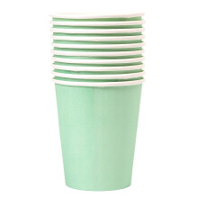 Vasos de papel de 255 ml (9 oz), paquete de 10 unidades, 280 g/m², desechables, para bebidas frías y calientes, aptos para té y café, color verde.