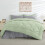King Comforter Set Sage Green Light Grey 7-Piece 5