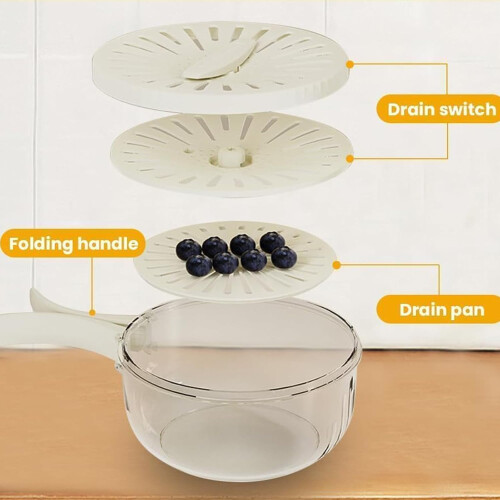 2-in-1-Abtropfkorb für Obst und Gemüse mit Deckel 2