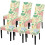 Stretch-Stuhlhussen, 6er-Pack – Gelbes Blumenmuster 1