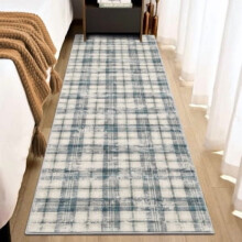 Tapis lavable – Motif tartan moderne, antidérapant, 60 x 180 cm