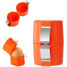 Stainless Steel Egg Shell Opener with Effortless Shell Cutting, Fits All Egg Sizes, Orange 1pcs