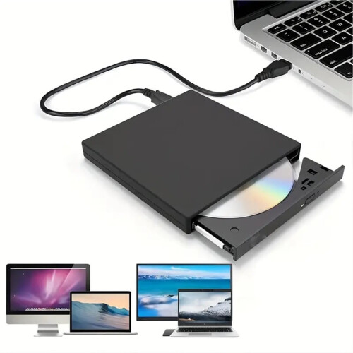 Εξωτερική μονάδα οπτικού δίσκου DVD Hglyxoae USB2.0 με 1 καλώδιο δεδομένων 1 καλώδιο