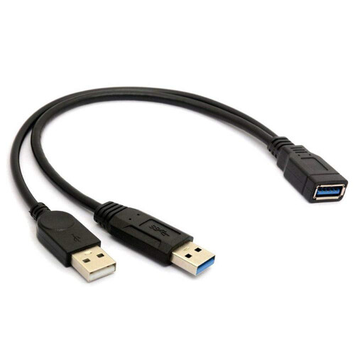 USB3.0 θηλυκό σε διπλό αρσενικό USB έξτρα καλώδιο επέκτασης δεδομένων τροφοδοσίας,