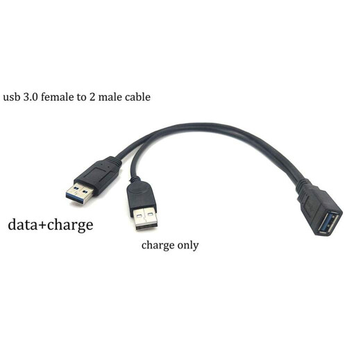USB3.0 θηλυκό σε διπλό αρσενικό USB έξτρα καλώδιο επέκτασης δεδομένων τροφοδοσίας, 2