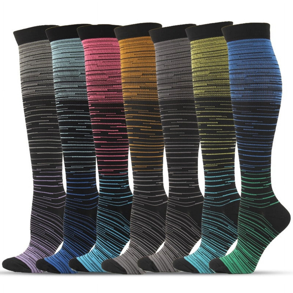 Compression Socks for Women Men 20-30mmhg Knee High Stocking for Sports Running Travel Nurses