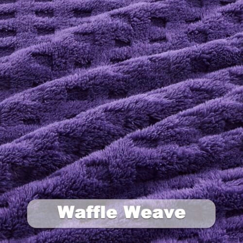 King Size Flannel Fleece Throw Blanket Purple 1