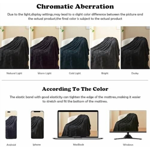 Κουβέρτα Fleece Flannel Twin Size Μαύρη Καρό 2