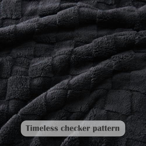 Κουβέρτα Fleece Flannel Twin Size Μαύρη Καρό 1