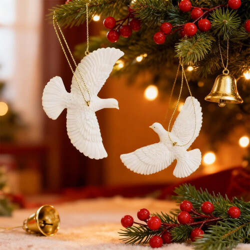 Ensemble de 4 décorations de Noël Colombe Tortue de l'Amitié 1