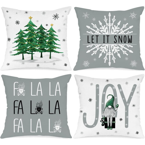 Housses de coussin de Noël 56 x 56 cm (lot de 4)