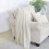 Beige Throw Blanket 50x60 Inches Throw Textured Solid Soft Sofa Couch Decorative Knit Blanket 2