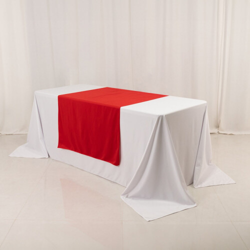 Caminho de mesa BalsaCircle vermelho em poliéster, 91 x 183 cm (36 x 72 polegadas) 1
