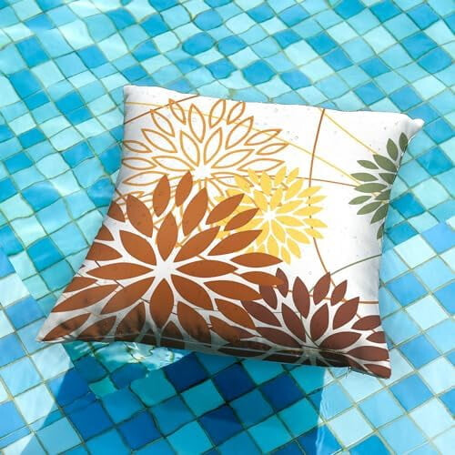 Fodere per cuscini floreali marroni e gialle, 24x24 cm, set da 2. 2
