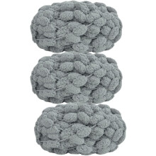 3-pack pompon garen, 100% polyester jellybean pompon garen voor haken, breien en handwerk, 450 g