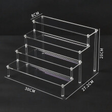 Présentoir en acrylique transparent trapézoïdal à 1-4 couches