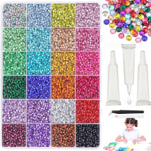 Kit de decoração deslumbrante: Strass multicoloridos de 3 mm com base plana, gemas de resina gelatinosa, kit de artesanato faça você mesmo com 3