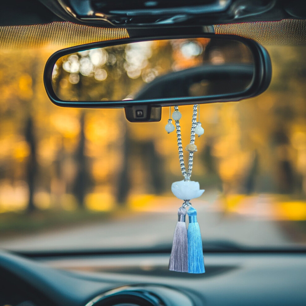 Ankereame Plastic Car Rearview Mirror Charm - Easy To Hang, Decorative Auto Interior Accessory With Woven Design Blue 9448990335930
