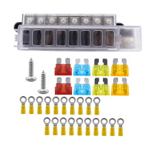 Boîte à fusibles 8 voies, porte-fusibles 100 A, accessoires professionnels, bloc de fusibles 1 entrée 8 sorties pour automobile, camion, yacht