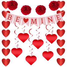 Bannière en forme de cœur avec ballons pour la Saint-Valentin – Décoration en papier