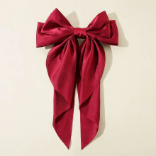Accessoires coréens - Pinces à cheveux pour femmes et filles - Grand nœud papillon en satin uni - Longs rubans - Pince à ressort - Barrette pour