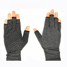 Luvas de algodão e elastano, luvas de compressão de meio dedo, leves, respiráveis, térmicas, para recuperação da artrite, ideais para as mãos
