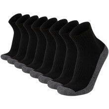 Meias masculinas acolchoadas até o tornozelo, confortáveis, esportivas, para corrida e uso casual (8 pares)