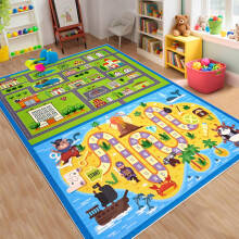 Tapete Infantil Educativo 1,20m x 1,80m, Lavável à Máquina, Seguro para Sala de Jogos e Quarto, Compatível com Atividades Infantis