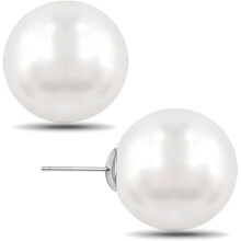 ZLC Big Pearl Earrings - Hypoallergenic Faux Round Studs