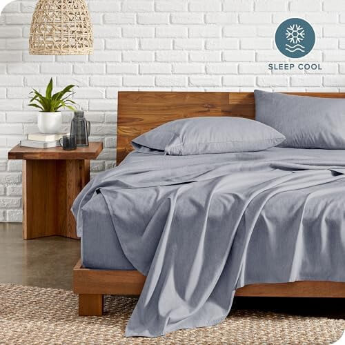 Σετ σεντονιών Luxury1800 Ultra-Soft Microfiber – Βαθιές τσέπες, 4 τεμαχίων, Heathered Blueberry 1