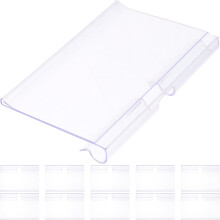 50 clip in plastica per etichette da appendere ai cestini, ideali per scaffali di negozi e attività commerciali.