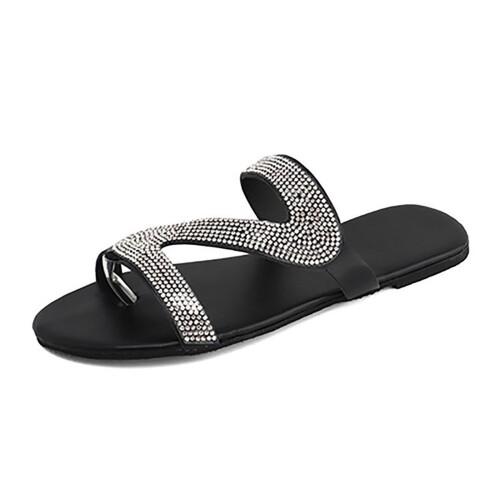 Παντόφλες για γυναίκες Casual Μονόχρωμες Κρυστάλλινες Ρωμαϊκές Παντόφλες Plus size 1