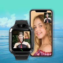 Orologio intelligente per bambini con touchscreen ad alta definizione, fotocamera per videochiamate, 4G, nero.