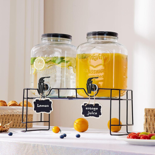 1,5 gallon glas drikkedispenser med stativ og tap 2