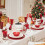 Caminho de mesa retangular com lantejoulas e glitter dourado rosê, 30,5 x 274 cm (12 x 108 polegadas) – Centro de mesa brilhante para casamentos, 8