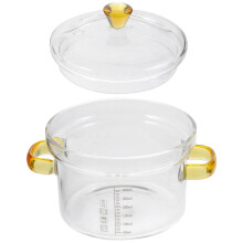 Cuit-vapeur en verre avec couvercle pour la cuisine, bol de conservation des soupes, accessoires de cuisson vapeur (300 ml)