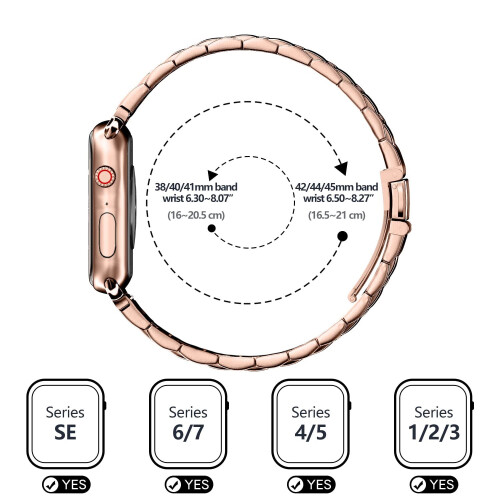 Συμβατό με το Apple Watch Μεταλλικό λουράκι 45 χιλιοστών – Ρυθμιζόμενο λουράκι με θήκη 1