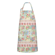 Pioneer Flower Floral Print Cotton-Linen Apron with