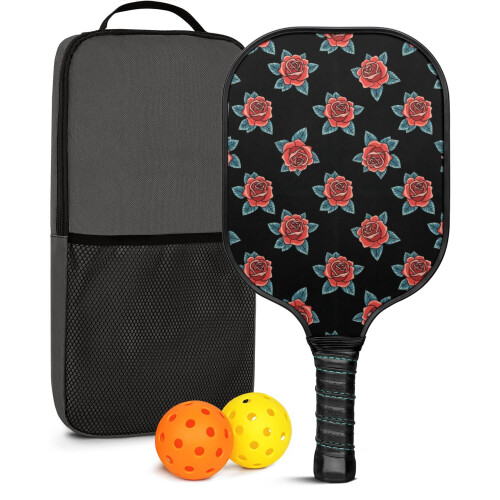 Σετ ρακέτες Pickleball με 2 μπάλες και τσάντα – Ρακέτες από fiberglass με λουλούδια,