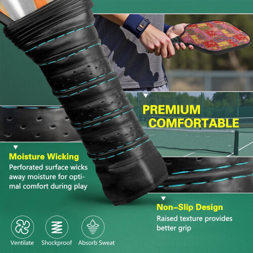 Σετ κουπιών Pickleball από fiberglass με λουλούδια και 2 μπάλες και τσάντα – Συμβατό με 2