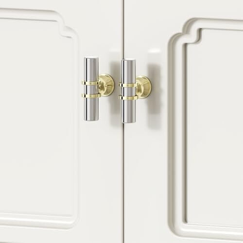 Cabinet Handles Brushed Nickel and Gold 2-Pack 1