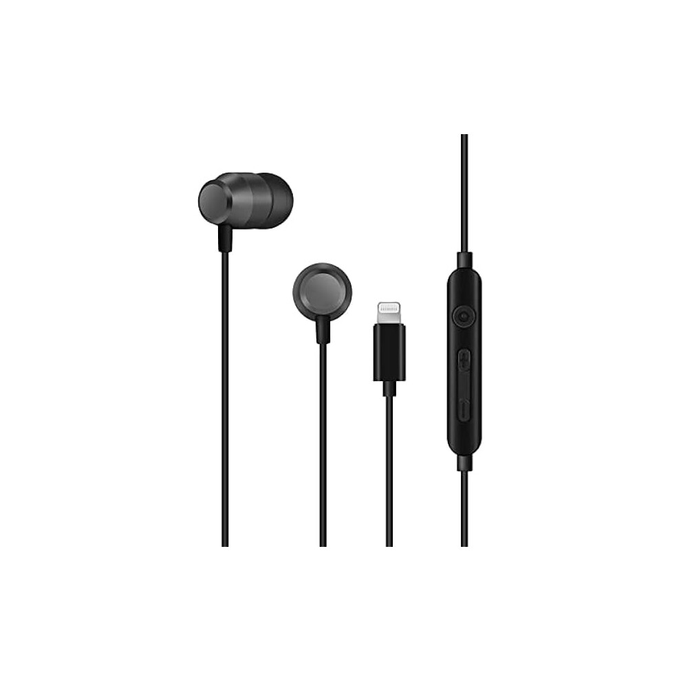 Mfi Certified Lightning Earbuds With Mic, Magnetic, Compatible With Iphone 14/13/12/11/10/8/7 & Ipad Â Metallic Black 9329345924026
