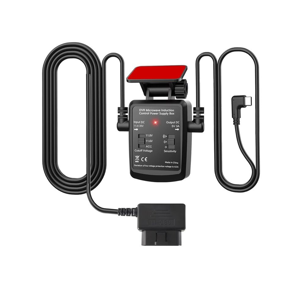 Dash Cam Recorder Obd Acc Hard Wired Kit 12V/24V To 5V 3A Car Charger Cable Detector 24H Detection Parking Monitor 4713180215343
