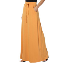 Gonna lunga maxi da donna taglie forti in jersey drappeggiato con coulisse in vita e tasche